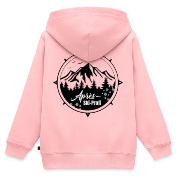 Apres ski profi - Kinder Premium Organic Zip Hoodie - Rosa - Hinten - AI Model Kid Female (0cm)