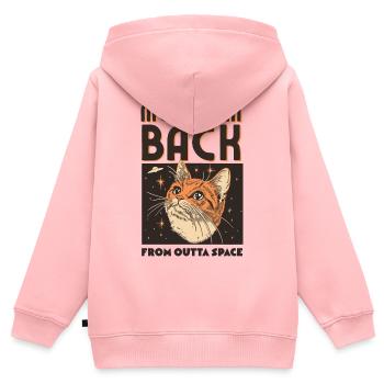 Miaou, je suis de retour - Sweat Premium à capuche zippé enfant bio - rose - Dos - AI Model Kid Female (0cm)