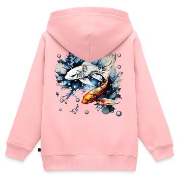 Koïs et bulles - Sweat Premium à capuche zippé enfant bio - rose - Dos - AI Model Kid Female (0cm)