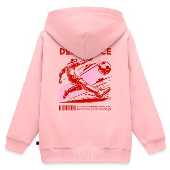 Dynamischer Fußballschuss – Dominanz auf Spielfeld - Kinder Premium Organic Zip Hoodie - Rosa - Hinten - AI Model Kid Female (0cm)