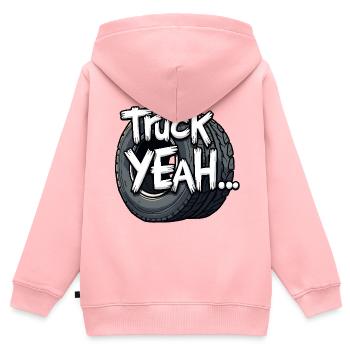 Truck Yeah! - Kinder Premium Organic Zip Hoodie - Rosa - Hinten - AI Model Kid Female (0cm)