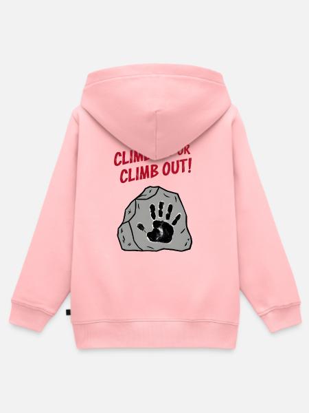 Climb On or Climb Out - Kinder Premium Organic Zip Hoodie - Rosa