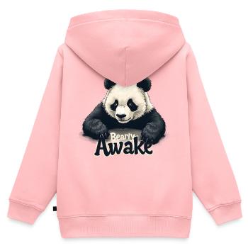 Réveillé tôt - Sweat Premium à capuche zippé enfant bio - rose - Dos - AI Model Kid Female (0cm)