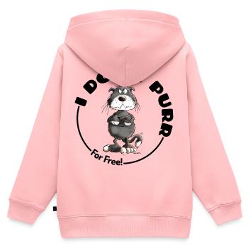 , je ne ronronne pas, chat disant chats - Sweat Premium à capuche zippé enfant bio - rose - Dos - AI Model Kid Female (0cm)