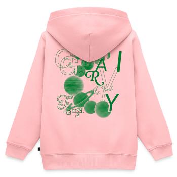 Typo-gravité - Sweat Premium à capuche zippé enfant bio - rose - Dos - AI Model Kid Female (0cm)