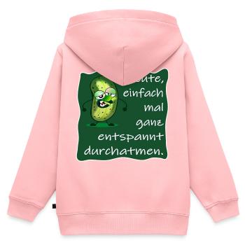 GEWÜRZGURKE GURKE ENTSPANNUNG YOGA ATMUNG - Kinder Premium Organic Zip Hoodie - Rosa - Hinten - AI Model Kid Female (0cm)