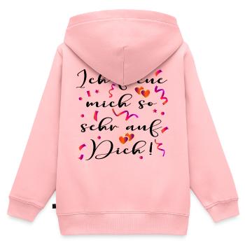 VORFREUDE BEZIEHUNG PARTNERSCHAFT - Kinder Premium Organic Zip Hoodie - Rosa - Hinten - AI Model Kid Female (0cm)