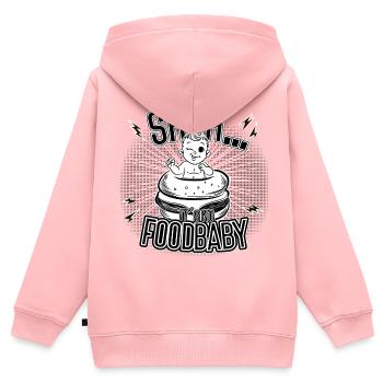 Chut – Pas un bébé alimentaire | Humour sur l’allaitement - Sweat Premium à capuche zippé enfant bio - rose - Dos - AI Model Kid Female (0cm)