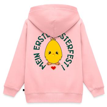 ERSTES OSTERFEST OSTERN BABY KÜKEN - Kinder Premium Organic Zip Hoodie - Rosa - Hinten - AI Model Kid Female (0cm)