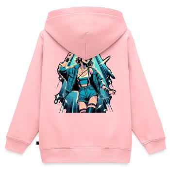 Frau tanzt Tanzen 90er Retro Disco Disko Geschenk - Kinder Premium Organic Zip Hoodie - Rosa - Hinten - AI Model Kid Female (0cm)