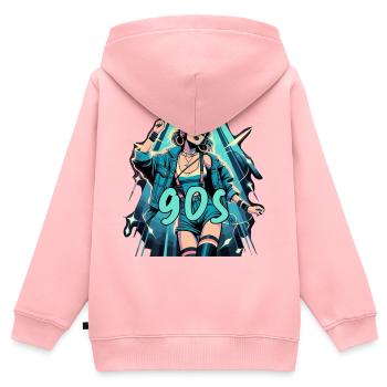 Frau tanzt Tanzen 90er Retro Disco Disko Geschenk - Kinder Premium Organic Zip Hoodie - Rosa - Hinten - AI Model Kid Female (0cm)