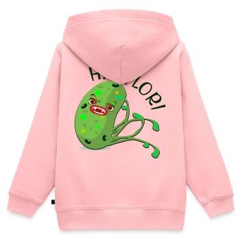 Helicobacter Pylori - Cartoon Gastroenterologie - Kinder Premium Organic Zip Hoodie - Rosa - Hinten - AI Model Kid Female (0cm)