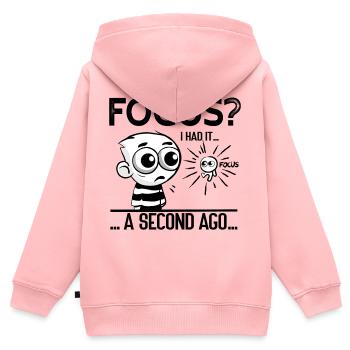 Focus? I Had It – ADHD Focus Humor - Kids Premium Organic Zip-up Hoodie - rose - Back - AI Model Kid Female (0cm)