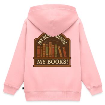 Meine Bücher, meine besten Freunde - Kinder Premium Organic Zip Hoodie - Rosa - Hinten - AI Model Kid Female (0cm)