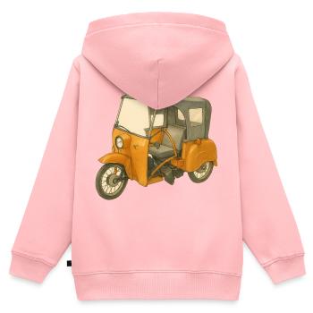 Krause Duo als Comic - Kinder Premium Organic Zip Hoodie - Rosa - Hinten - AI Model Kid Female (0cm)