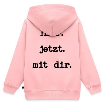 ACHTSAMKEIT LIEBE - Kinder Premium Organic Zip Hoodie - Rosa - Hinten - AI Model Kid Female (0cm)
