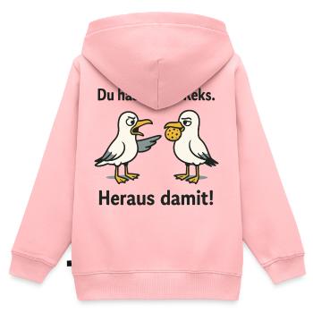 Vous avez un cookie avec - Sweat Premium à capuche zippé enfant bio - rose - Dos - AI Model Kid Female (0cm)