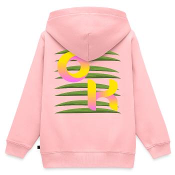 SOMMER PALMEN OK - Kinder Premium Organic Zip Hoodie - Rosa - Hinten - AI Model Kid Female (0cm)