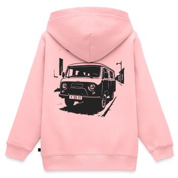 Van Cult Tour - Kids Premium Organic Zip-up Hoodie - rose - Back - AI Model Kid Female (0cm)