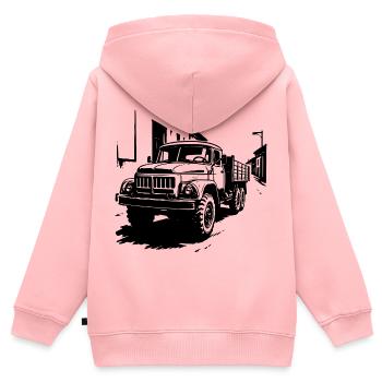 ZIL – Kraft auf Rädern - Kinder Premium Organic Zip Hoodie - Rosa - Hinten - AI Model Kid Female (0cm)