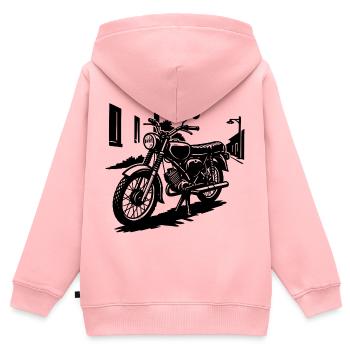 Enduro Kult 80er Style - Kinder Premium Organic Zip Hoodie - Rosa - Hinten - AI Model Kid Female (0cm)