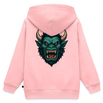 Dämonisches Wyrmgesicht - Kinder Premium Organic Zip Hoodie - Rosa - Hinten - AI Model Kid Female (0cm)