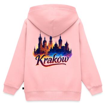 Krakau Kraków Stadt Polen Geschenk - Kinder Premium Organic Zip Hoodie - Rosa - Hinten - AI Model Kid Female (0cm)
