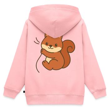 Kuschel-Eichhörnchen - Kinder Premium Organic Zip Hoodie - Rosa - Hinten - AI Model Kid Female (0cm)