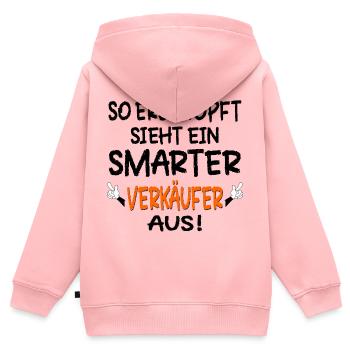 FLOHMARKT MARKT TRÖDELMARKT - Kinder Premium Organic Zip Hoodie - Rosa - Hinten - AI Model Kid Female (0cm)
