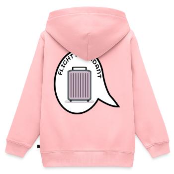 VALISE D’HÔTESSE DE L’AIR - Sweat Premium à capuche zippé enfant bio - rose - Dos - AI Model Kid Female (0cm)