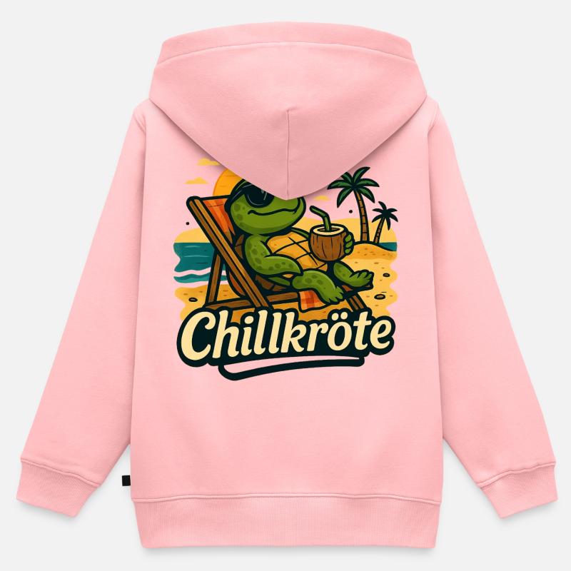Chill crapaud - allez-y doucement - Sweat Premium à capuche zippé enfant bio - rose