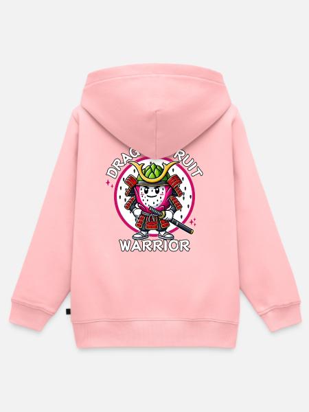 Drachenfrucht-Krieger-Samurai - Kinder Premium Organic Zip Hoodie - Rosa