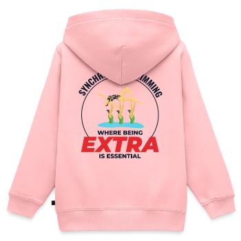 Synchronschwimmen, wo man extra ist - Kinder Premium Organic Zip Hoodie - Rosa - Hinten - AI Model Kid Female (0cm)