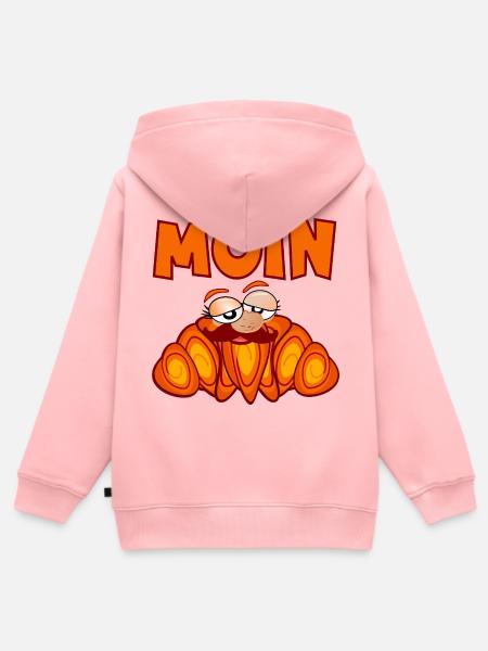 MOIN FRANZBRÖTCHEN SCHNURRBART MANN - Kinder Premium Organic Zip Hoodie - Rosa
