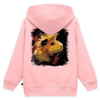 Meerschweinchen Punkrock - Kinder Premium Organic Zip Hoodie - Rosa - Hinten - AI Model Kid Female (0cm)