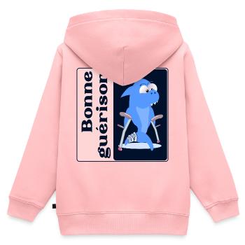 Bonne guérison Pieds - Sweat Premium à capuche zippé enfant bio - rose - Dos - AI Model Kid Female (0cm)