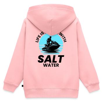 Jetski Salzwasser Abenteuer - Kinder Premium Organic Zip Hoodie - Rosa - Hinten - AI Model Kid Female (0cm)