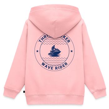 Jetski Thrill Seeker Wave Rider - Sweat Premium à capuche zippé enfant bio - rose - Dos - AI Model Kid Female (0cm)