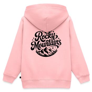 Rocky Mountains - Souvenir-Design - Kinder Premium Organic Zip Hoodie - Rosa - Hinten - AI Model Kid Female (0cm)