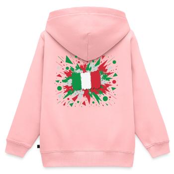 Italienische Flagge Kunstdruck - Kinder Premium Organic Zip Hoodie - Rosa - Hinten - AI Model Kid Female (0cm)
