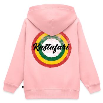 Rastafari Farbkreis Design - Kinder Premium Organic Zip Hoodie - Rosa - Hinten - AI Model Kid Female (0cm)