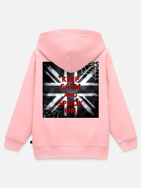 Keep Calm Spook Red - Kinder Premium Organic Zip Hoodie - Rosa