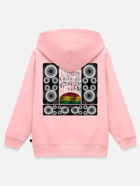 Reggae Sound System Design - Kinder Premium Organic Zip Hoodie - Rosa