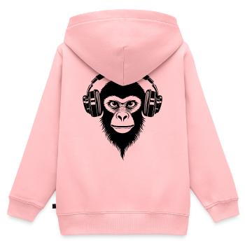 Chemise Fierce Monkey Head Stare Beat Edition - Sweat Premium à capuche zippé enfant bio - rose - Dos - AI Model Kid Female (0cm)