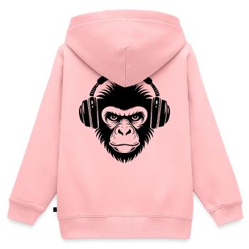 Bassline Affenkopf Night Drive Edition Shirt - Kinder Premium Organic Zip Hoodie - Rosa - Hinten - AI Model Kid Female (0cm)