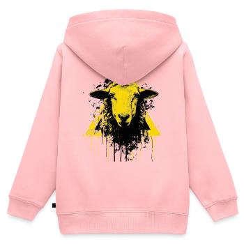 Mouton frais - Sweat Premium à capuche zippé enfant bio - rose - Dos - AI Model Kid Female (0cm)