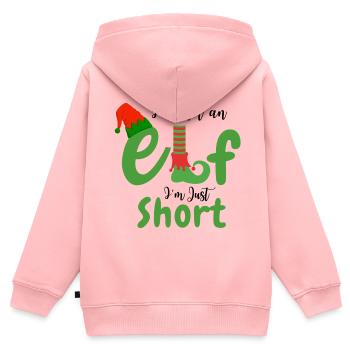 Ich bin kein Elf, ich bin nur klein - Kinder Premium Organic Zip Hoodie - Rosa - Hinten - AI Model Kid Female (0cm)