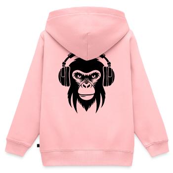 Wireless Kopfhörer Café Entspannter Affe Shirt - Kinder Premium Organic Zip Hoodie - Rosa - Hinten - AI Model Kid Female (0cm)