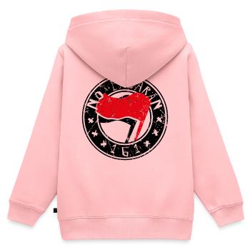 no pasaran 161 logo - Kinder Premium Organic Zip Hoodie - Rosa - Hinten - AI Model Kid Female (0cm)
