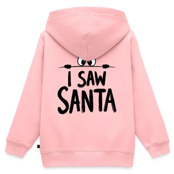 J’ai vu le Père Noël - Sweat Premium à capuche zippé enfant bio - rose - Dos - AI Model Kid Female (0cm)